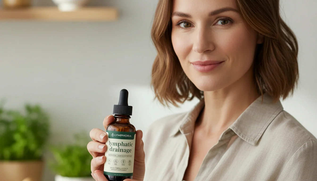 Mujer satisfecha sosteniendo Lymphoria